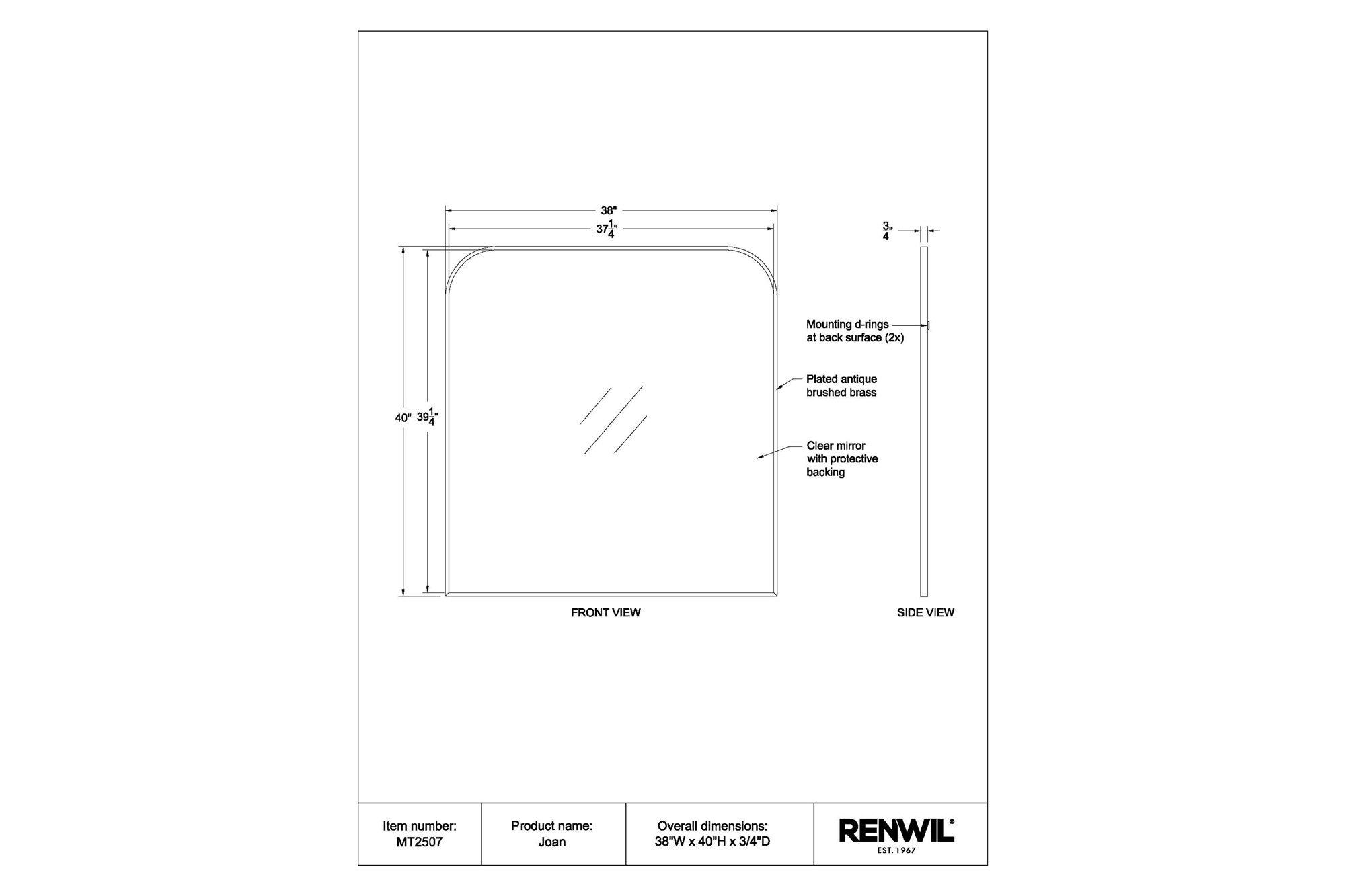 Renwil - Joan Wall Mirror