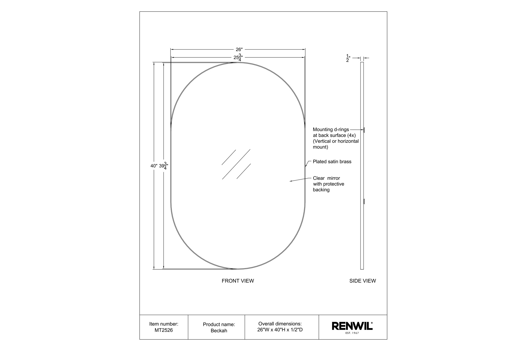 Renwil - Beckah Wall Mirror