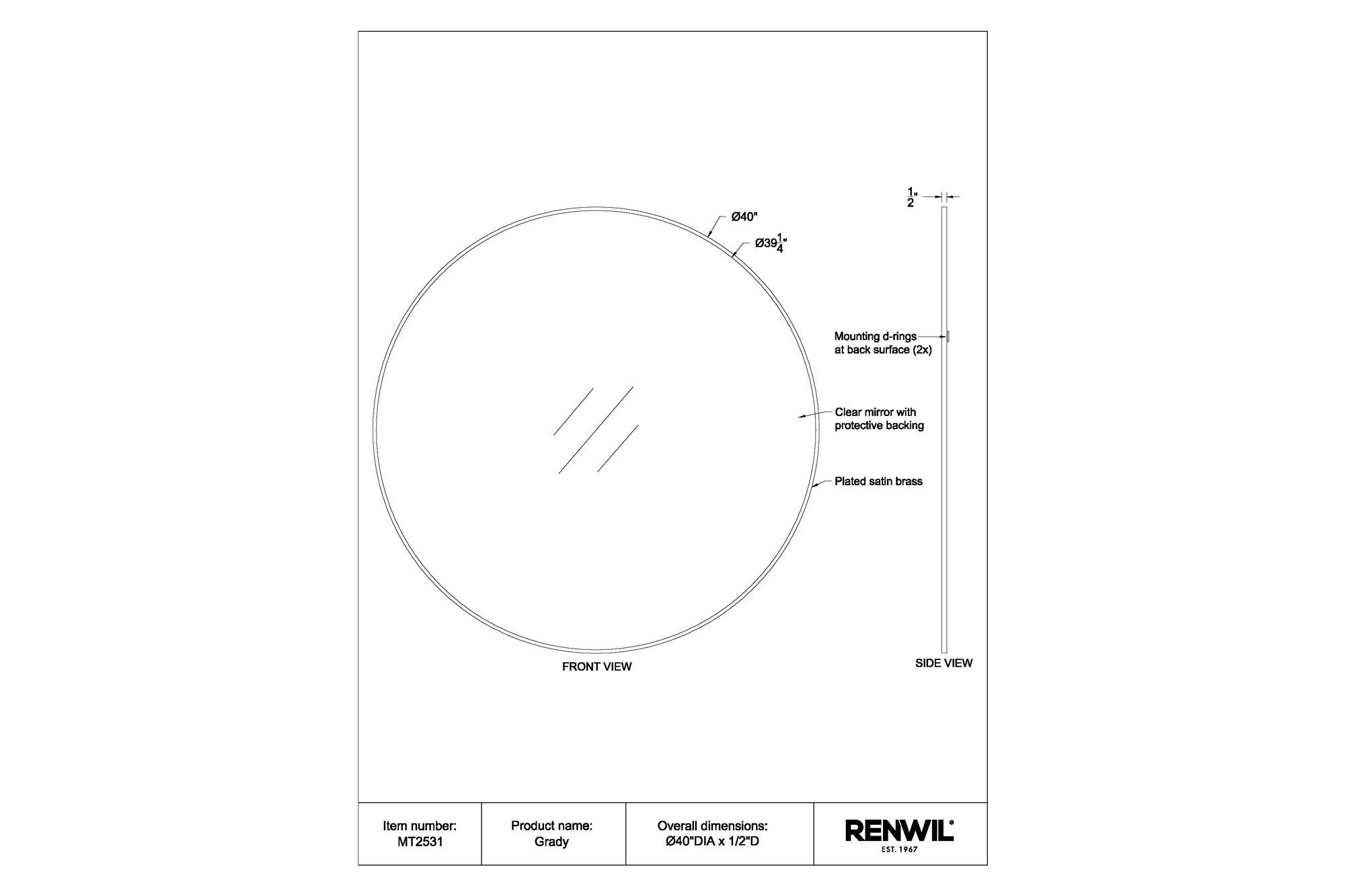 Renwil - Grady Wall Mirror