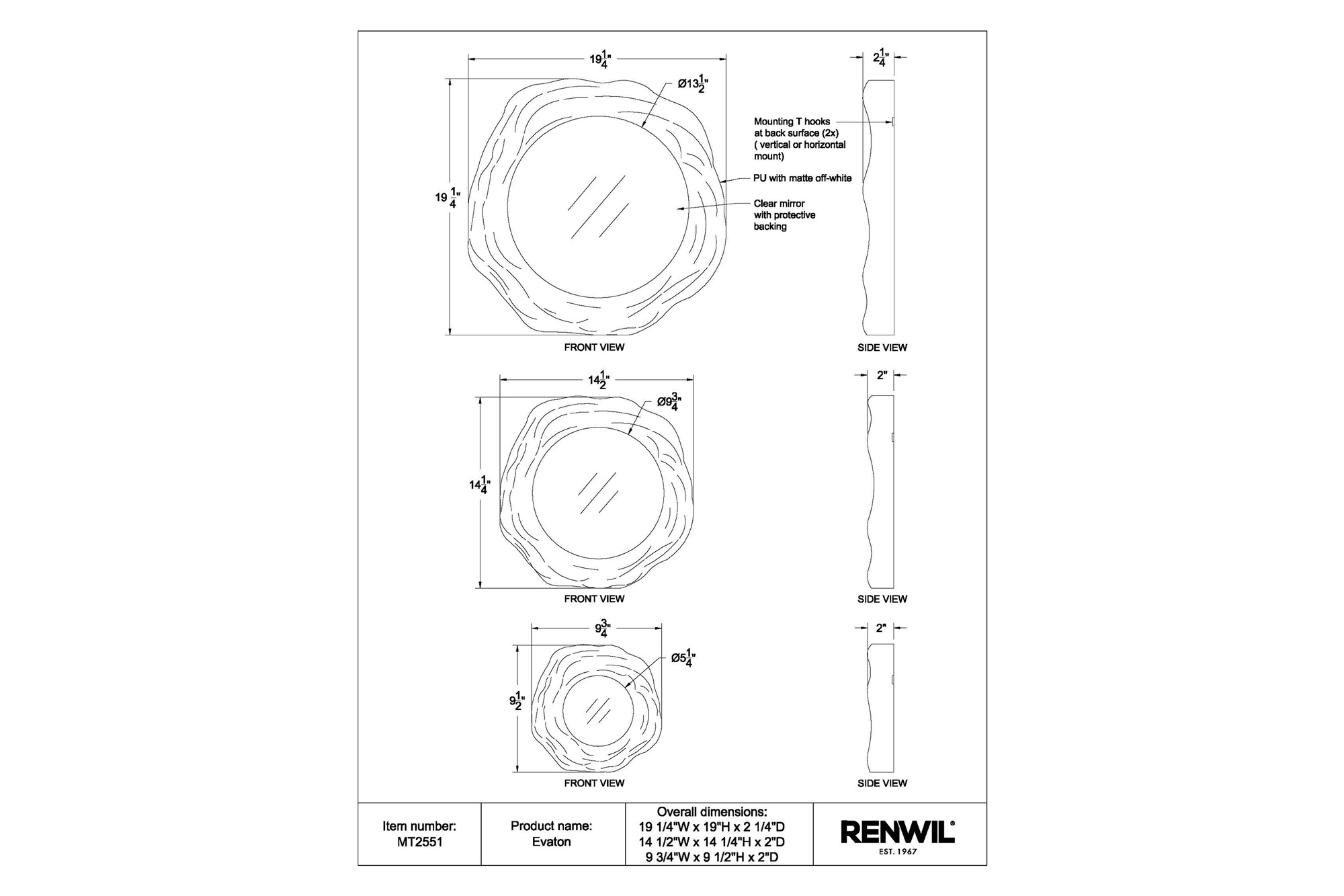 Renwil - Evaton Wall Mirror Set Of 3