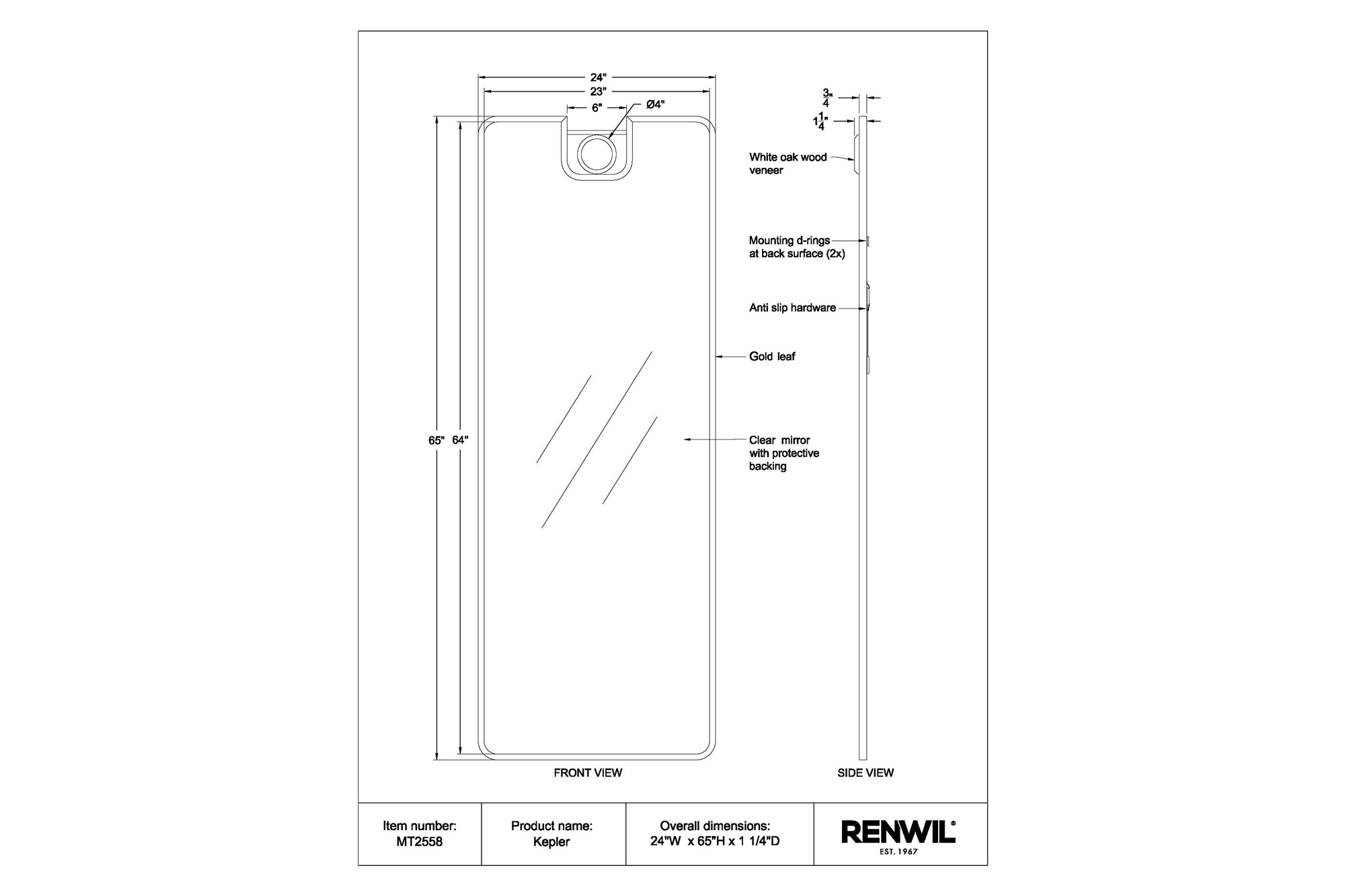 Renwil - Kepler Wall Mirror