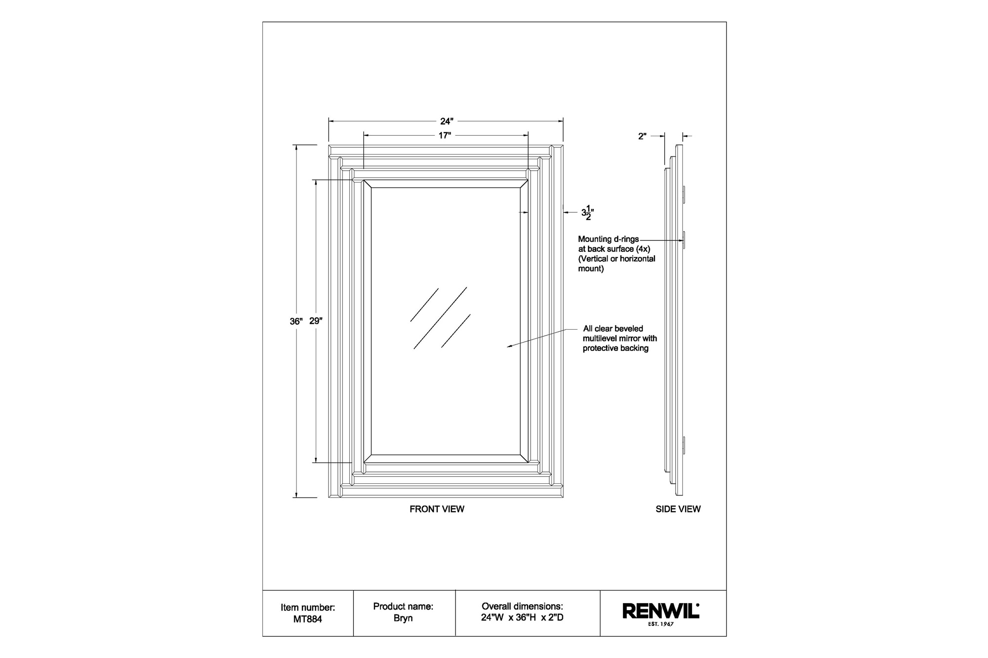 Renwil - Bryn Wall Mirror