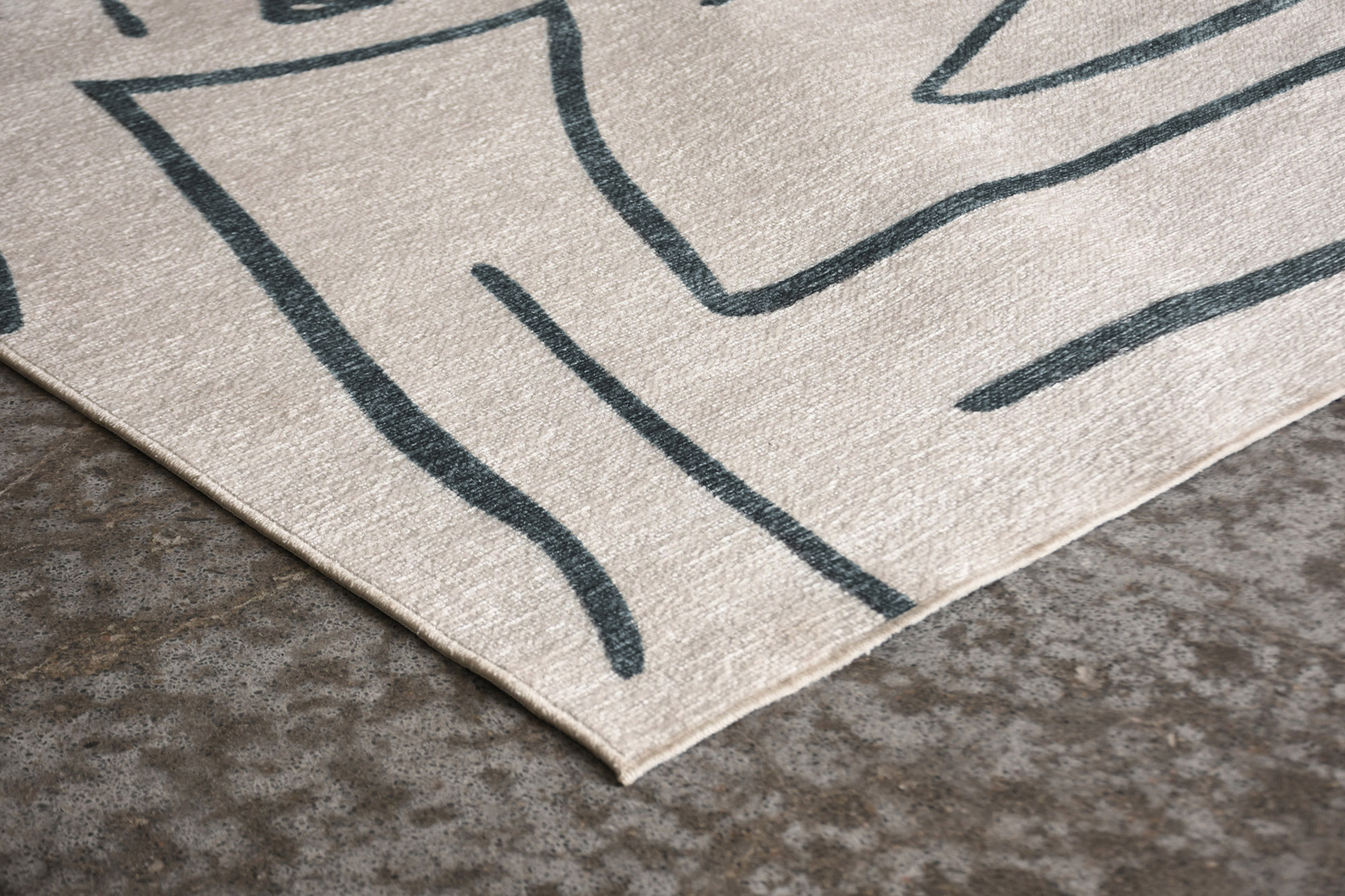 Renwil Fallon 10212 Rug - Ivory/Charcoal Blue, 7,1" X 10,2"