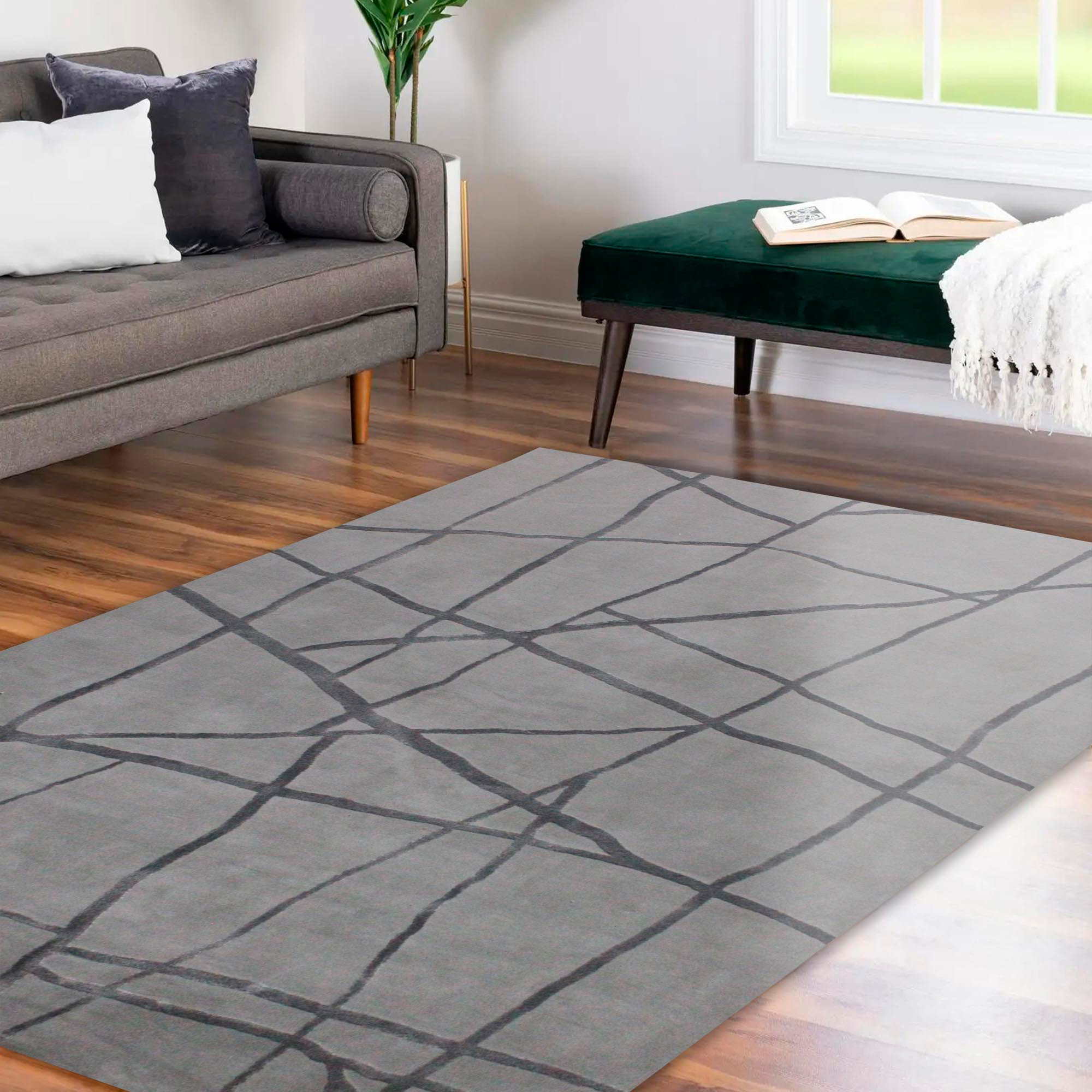 Renwil Mantle Rug - Gray/Blue, 5,3" X 7,3"