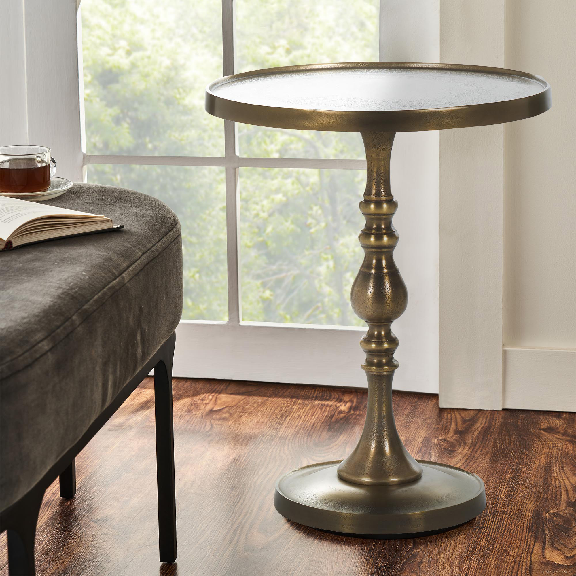 Renwil Romina Accent Table - Antique Brass