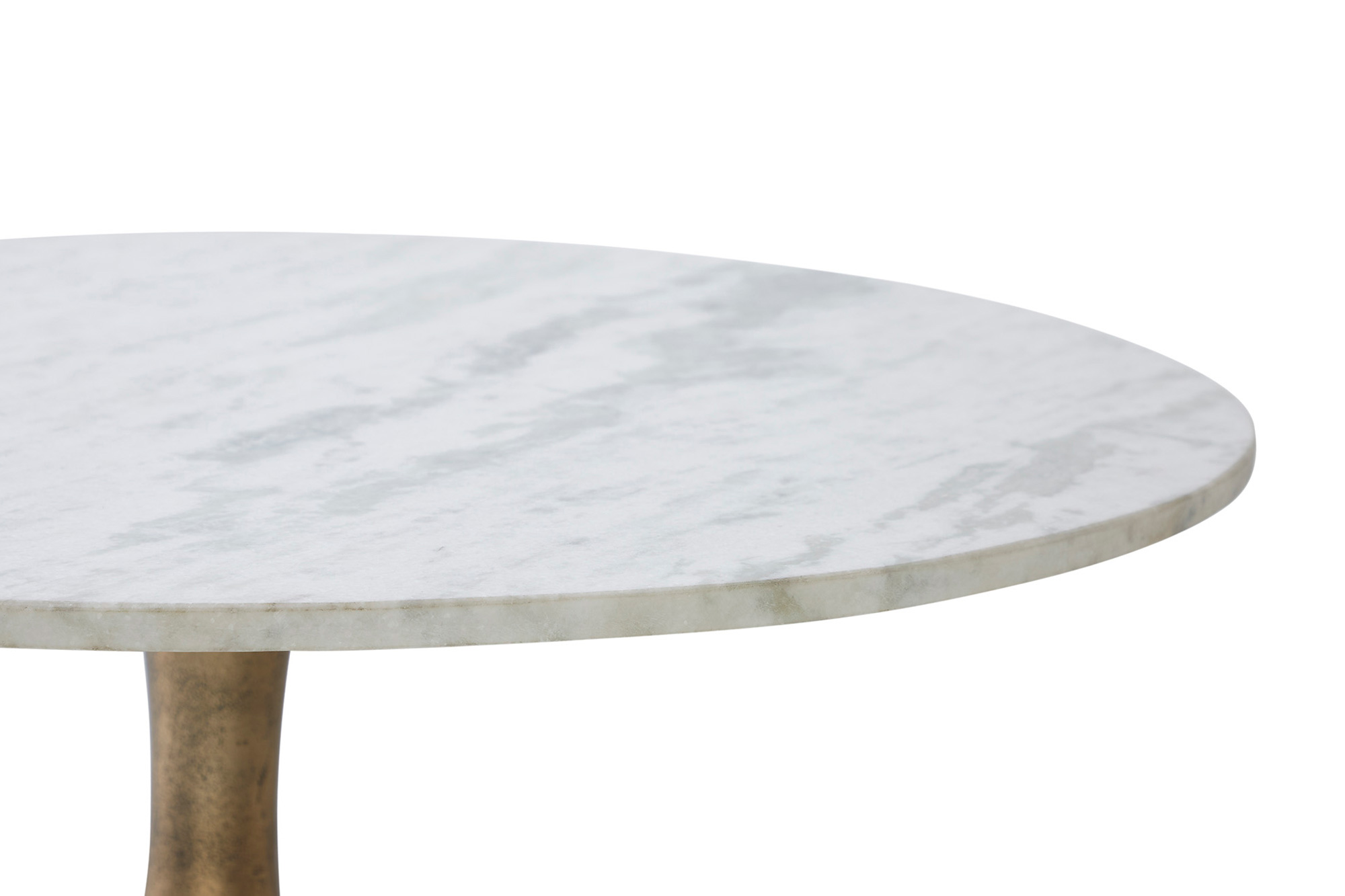 Renwil Lovisa Coffee Table - White Marble/Antique Brass