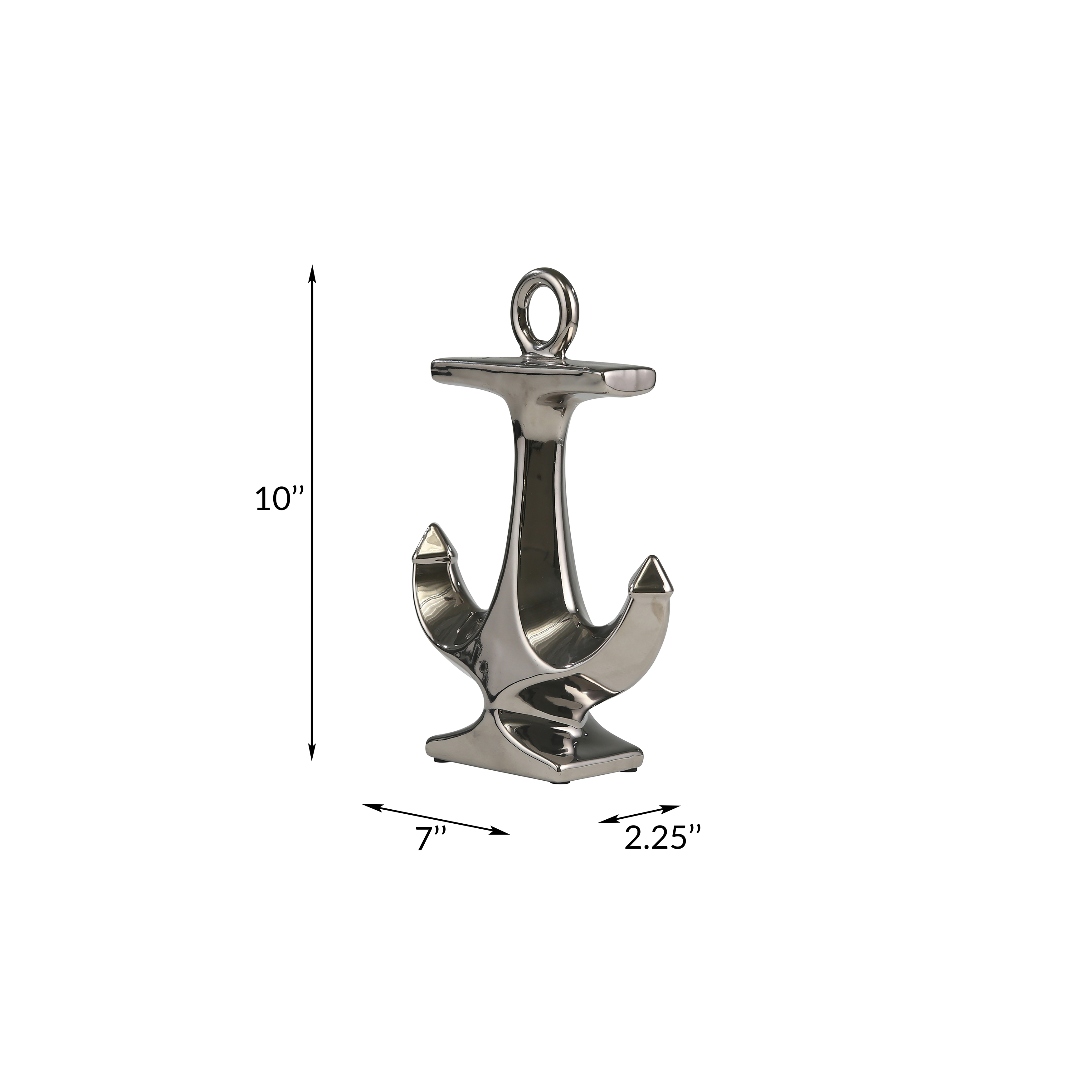 Sagebrook 10" Ceramic Anchor - Silver