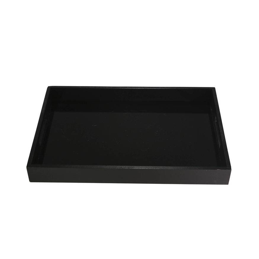 Sagebrook - Wood/Glass Tray in Black