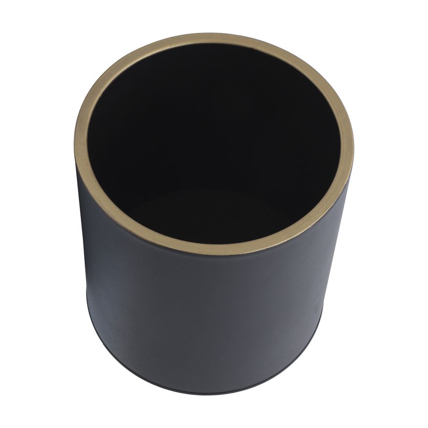 Sagebrook Planters On Metal Stand (Set Of 2) - Black/Gold
