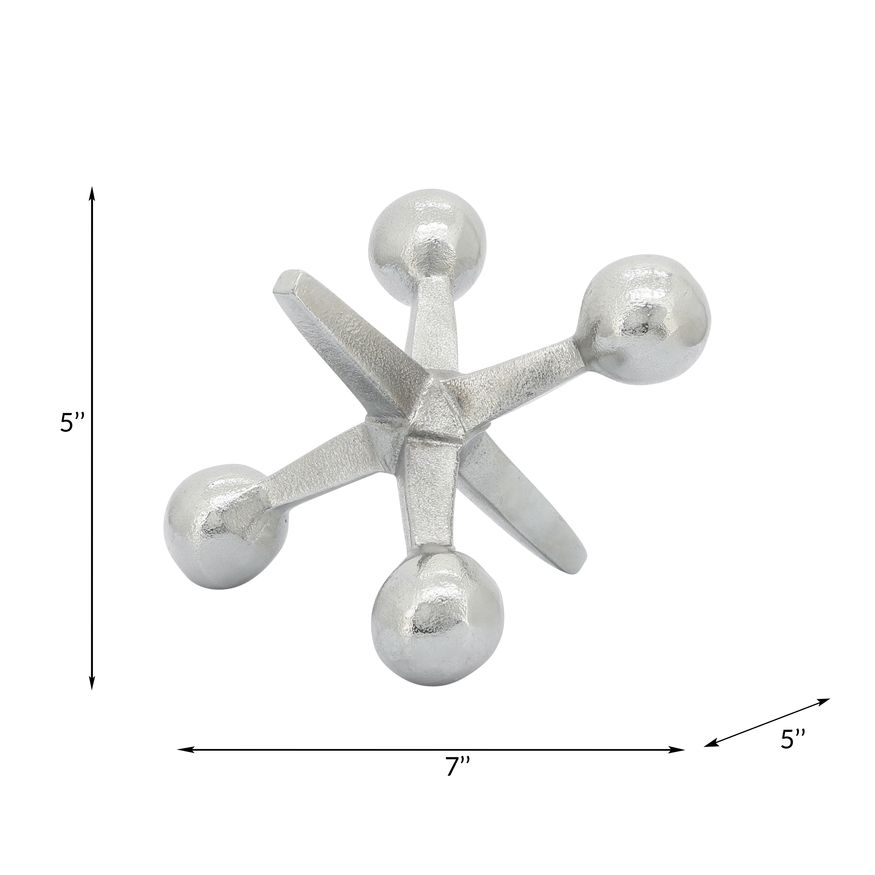 Sagebrook 5" Metal Jacks Decor - Silver