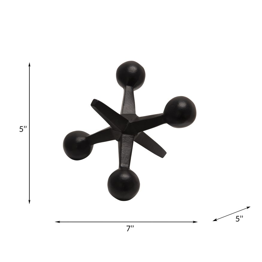 Sagebrook 5" Metal Jacks Decor - Black