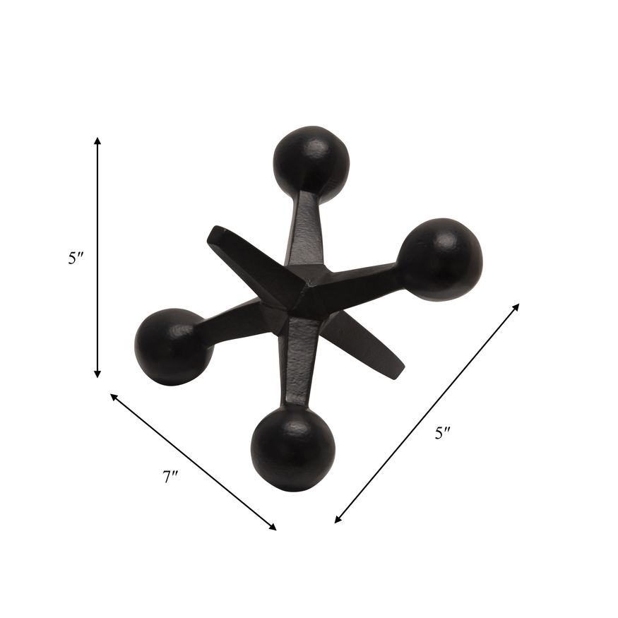 Sagebrook 5" Metal Jacks Decor - Black