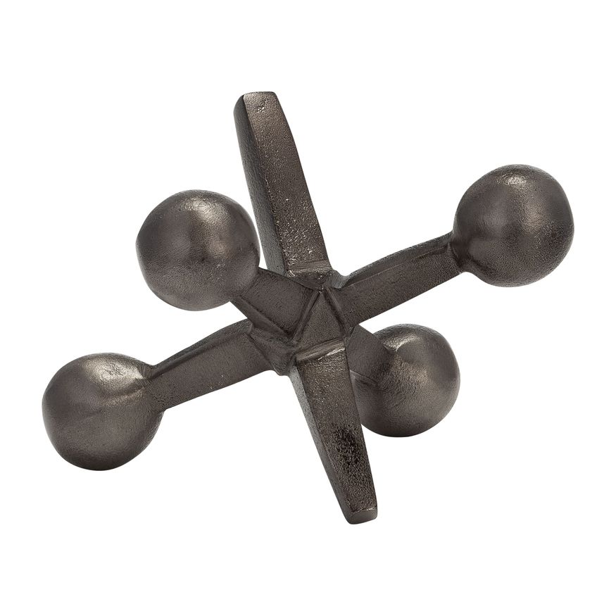 Sagebrook 5" Metal Jacks Decor - Gunmetal