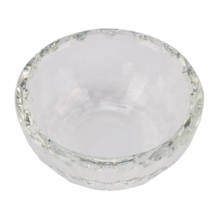 Sagebrook Glass Trinket Box Clear With Silver Lotus Top