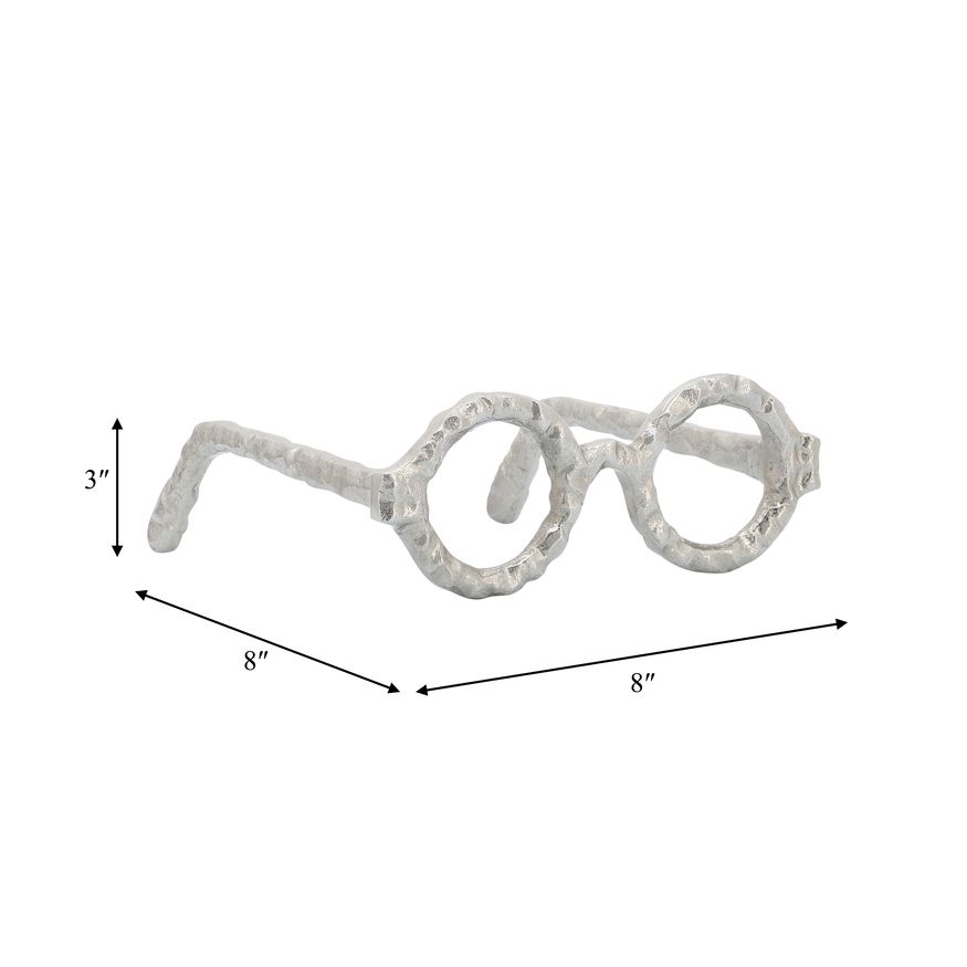 Sagebrook Aluminum Glasses Sculpture - Silver