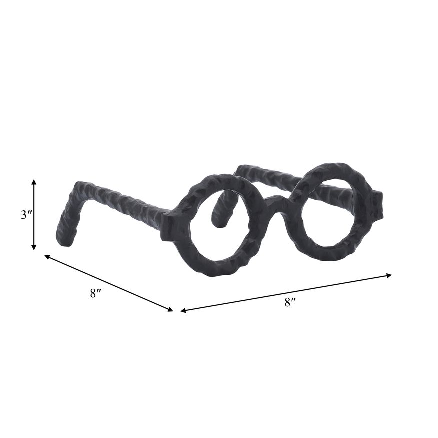 Sagebrook Aluminum Glasses Sculpture - Black