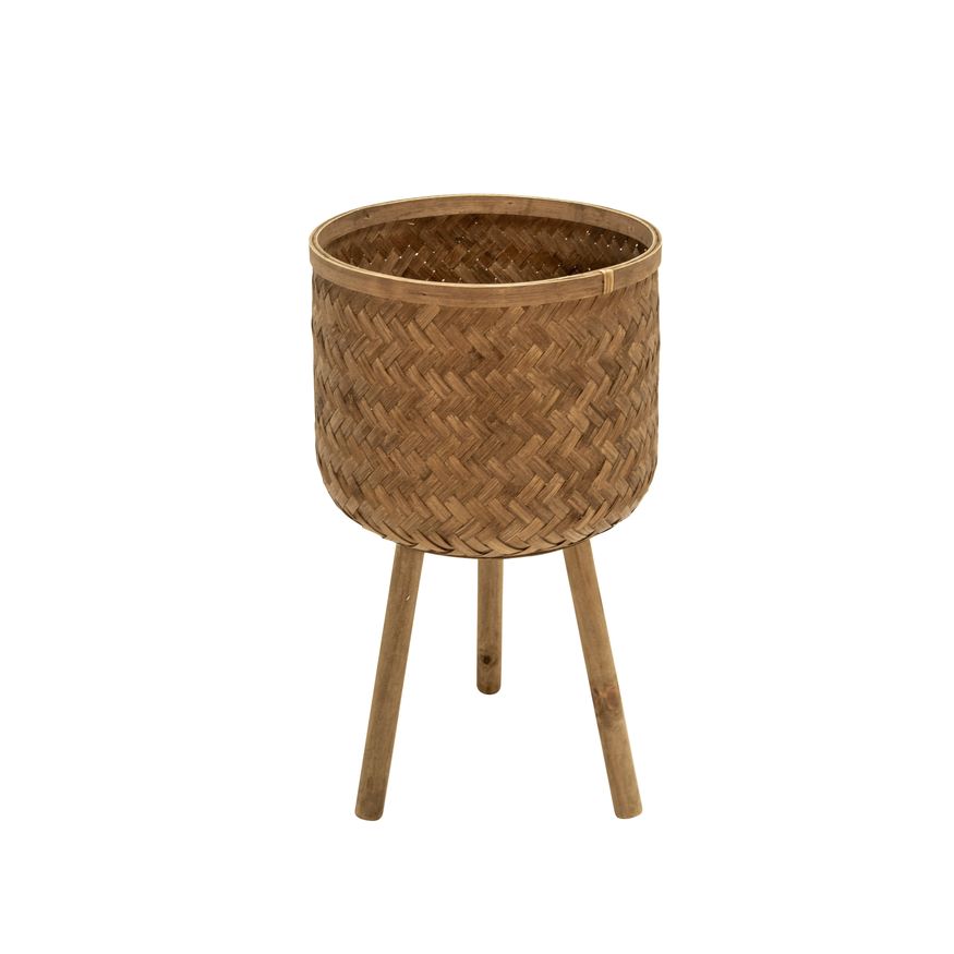 Sagebrook Bamboo Planters (Set Of 3) - Brown