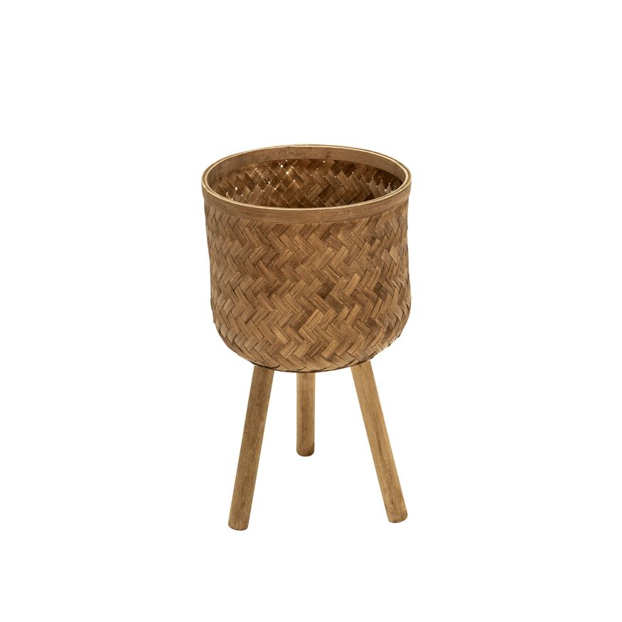 Sagebrook Bamboo Planters (Set Of 3) - Brown