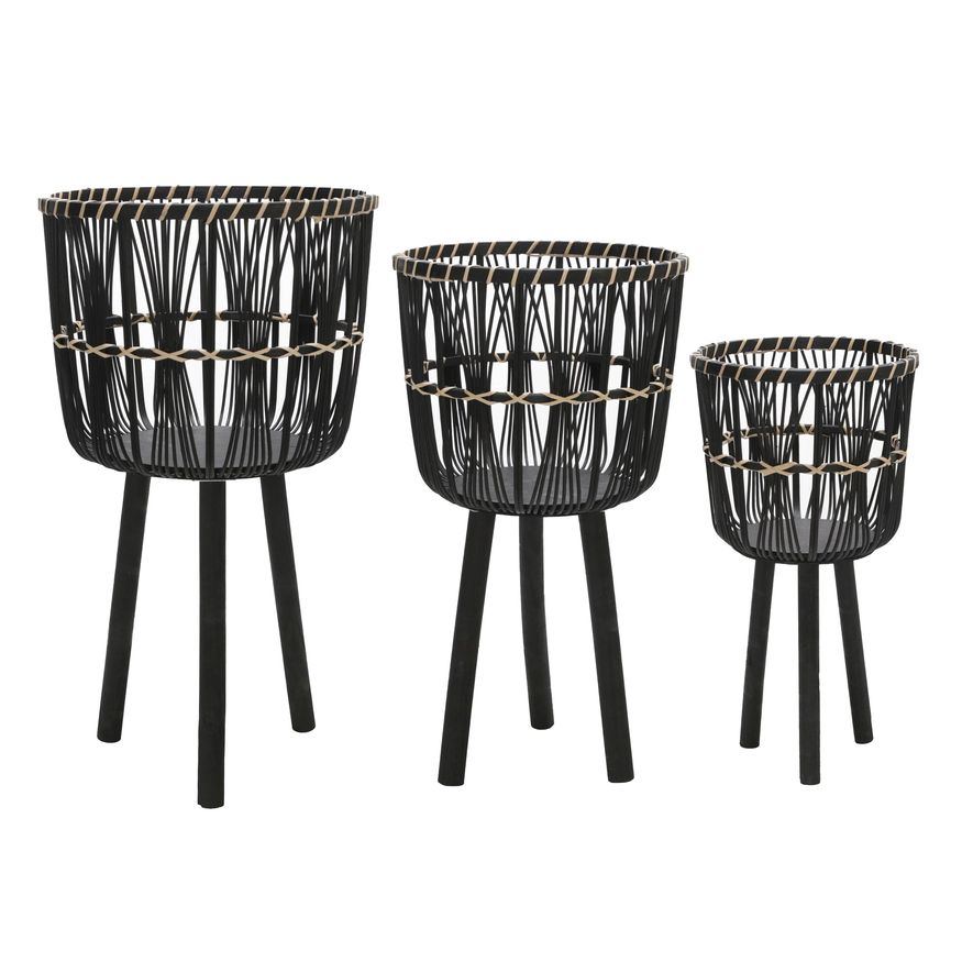 Sagebrook - Bamboo Planters (Set Of 3)