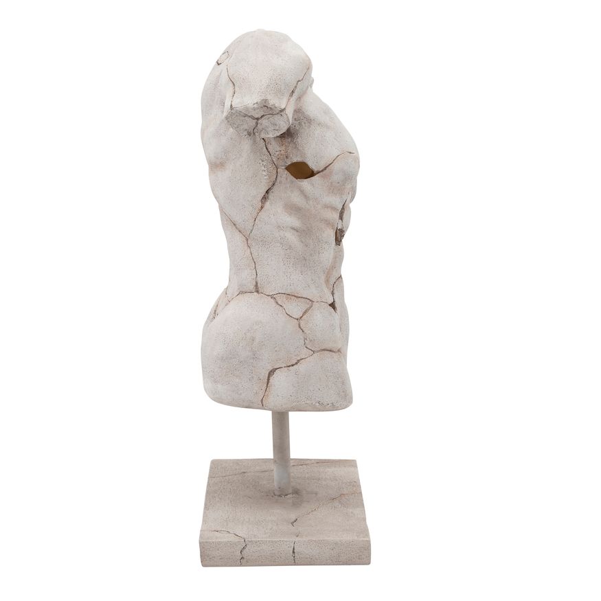 Sagebrook Cracked Torso Sculpture - White