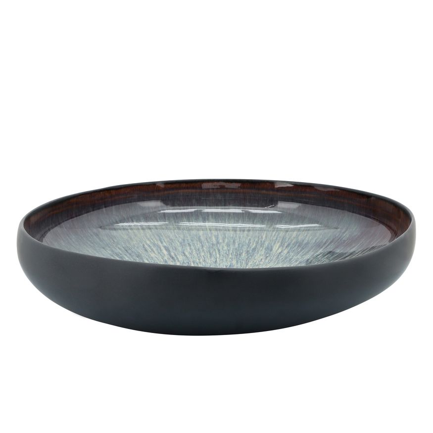 Sagebrook 12"/15" Organic Bowls (Set Of 2) - Black/Blue