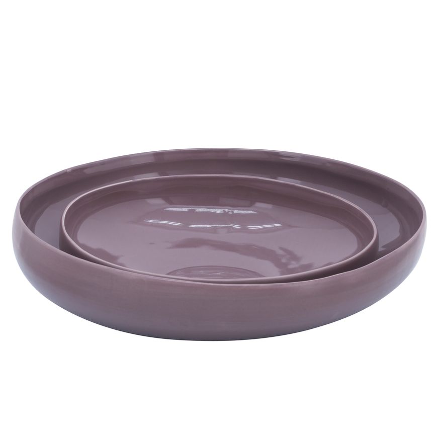 Sagebrook 12"/15" Organic Bowls (Set Of 2) - Lavander