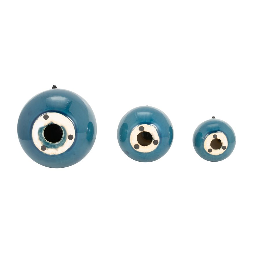 Sagebrook 7.5" Ceramic Birds (Set Of 3) - Teal