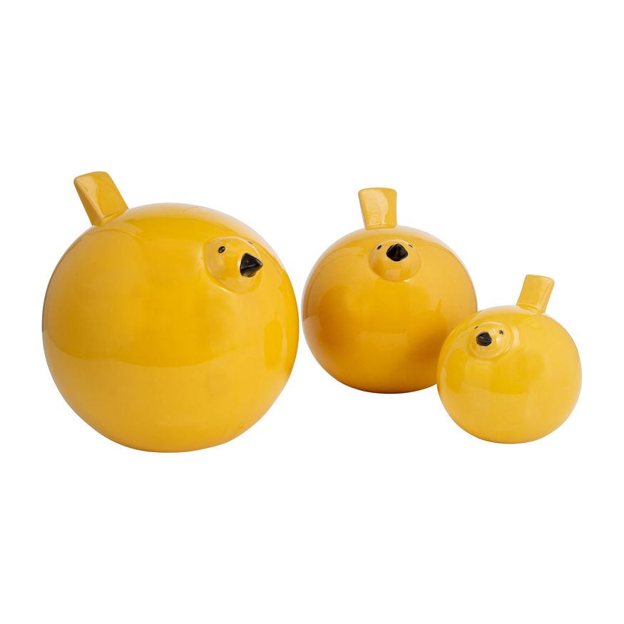 Sagebrook 7.5" Ceramic Birds (Set Of 3) - Yellow