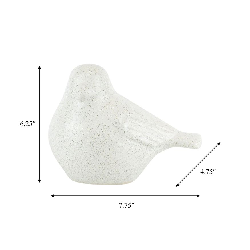 Sagebrook 8" Ceramic Bird Figurine - White