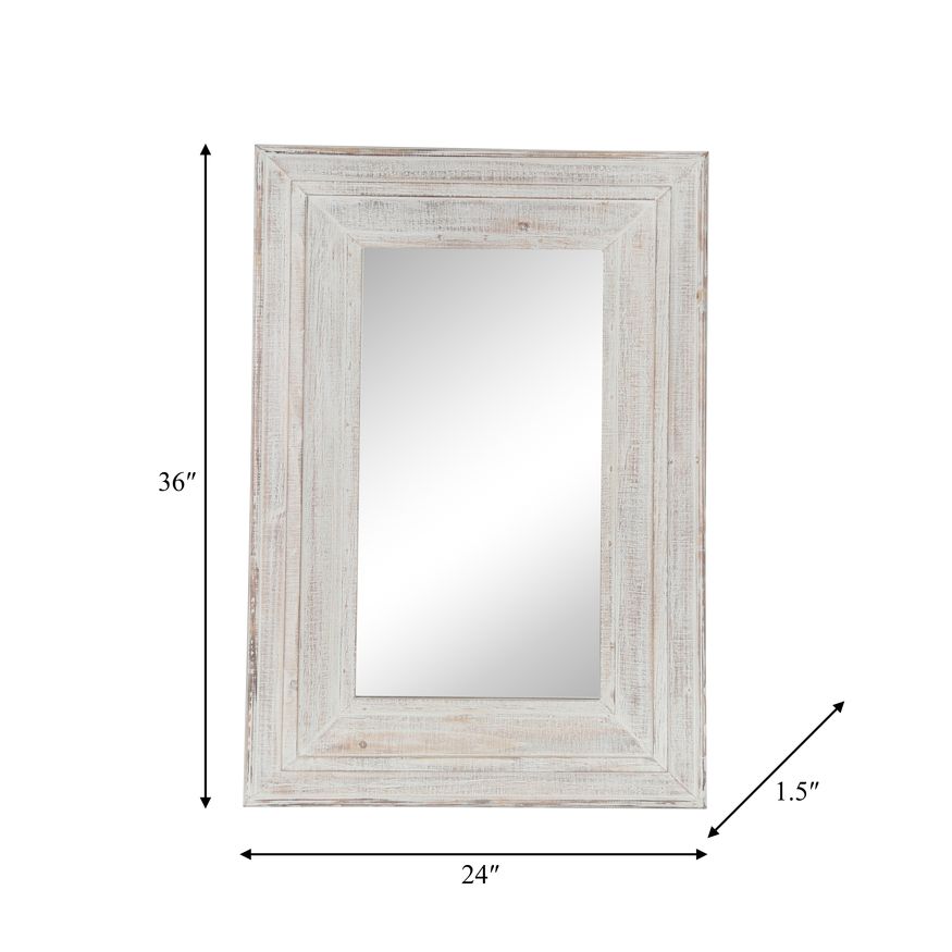 Sagebrook - Wood Frame Wall Mirror in Antique White