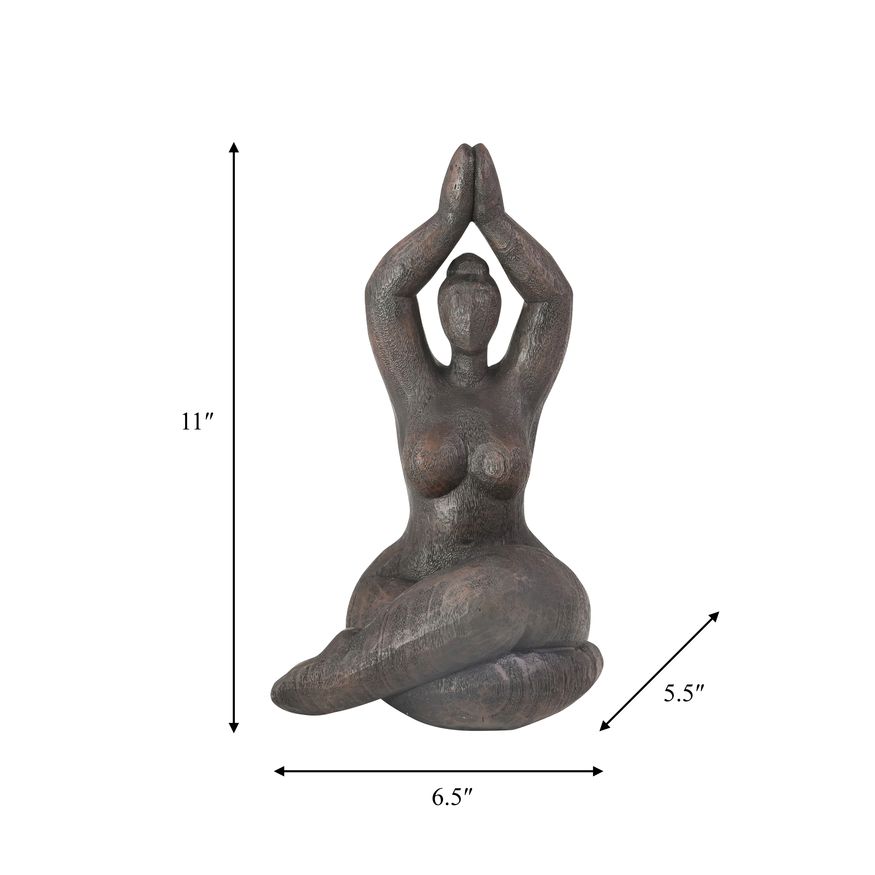 Sagebrook 11" Resin Namaste Female Yoga Figurine - Black