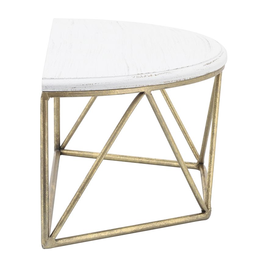 Sagebrook 16" Wood/Metal Demilune Wall Shelf - White