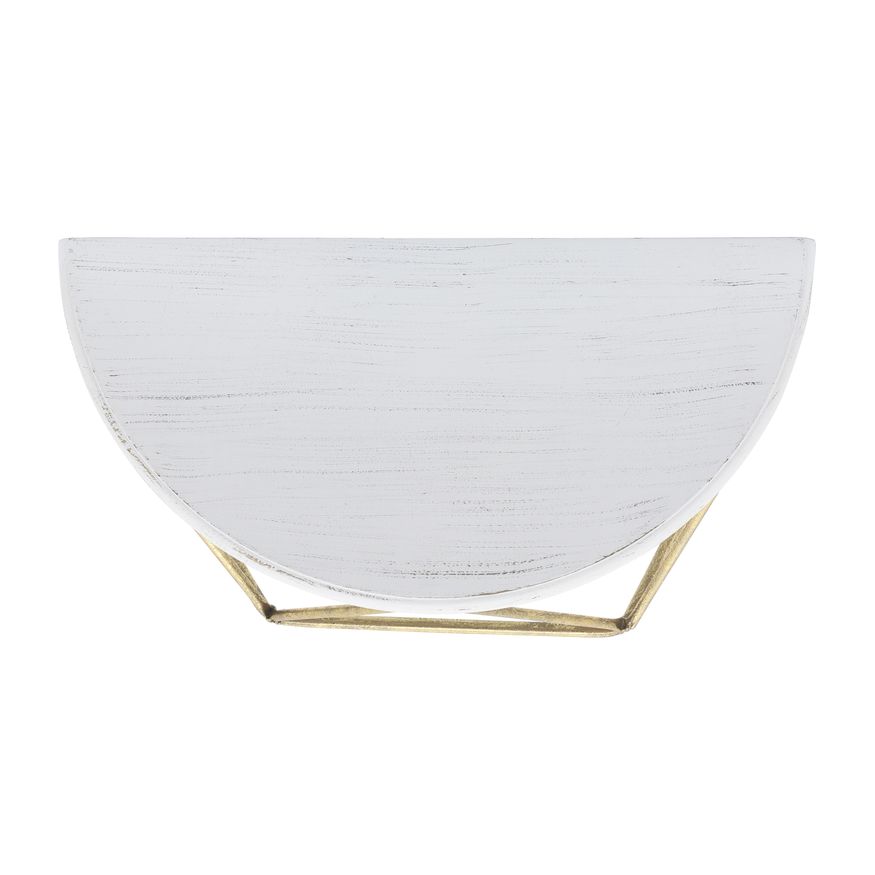 Sagebrook 16" Wood/Metal Demilune Wall Shelf - White