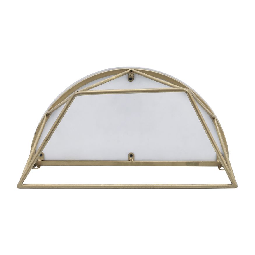 Sagebrook 16" Wood/Metal Demilune Wall Shelf - White
