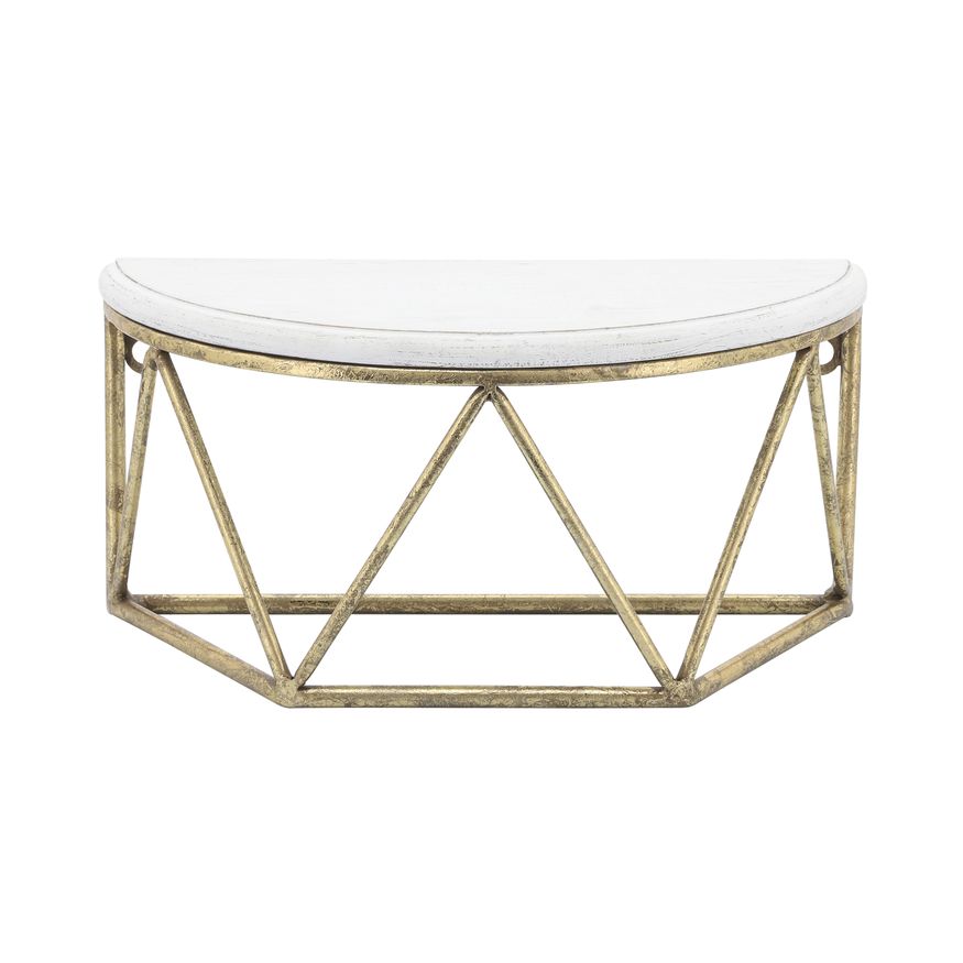 Sagebrook - 16" Wood/Metal Demilune Wall Shelf