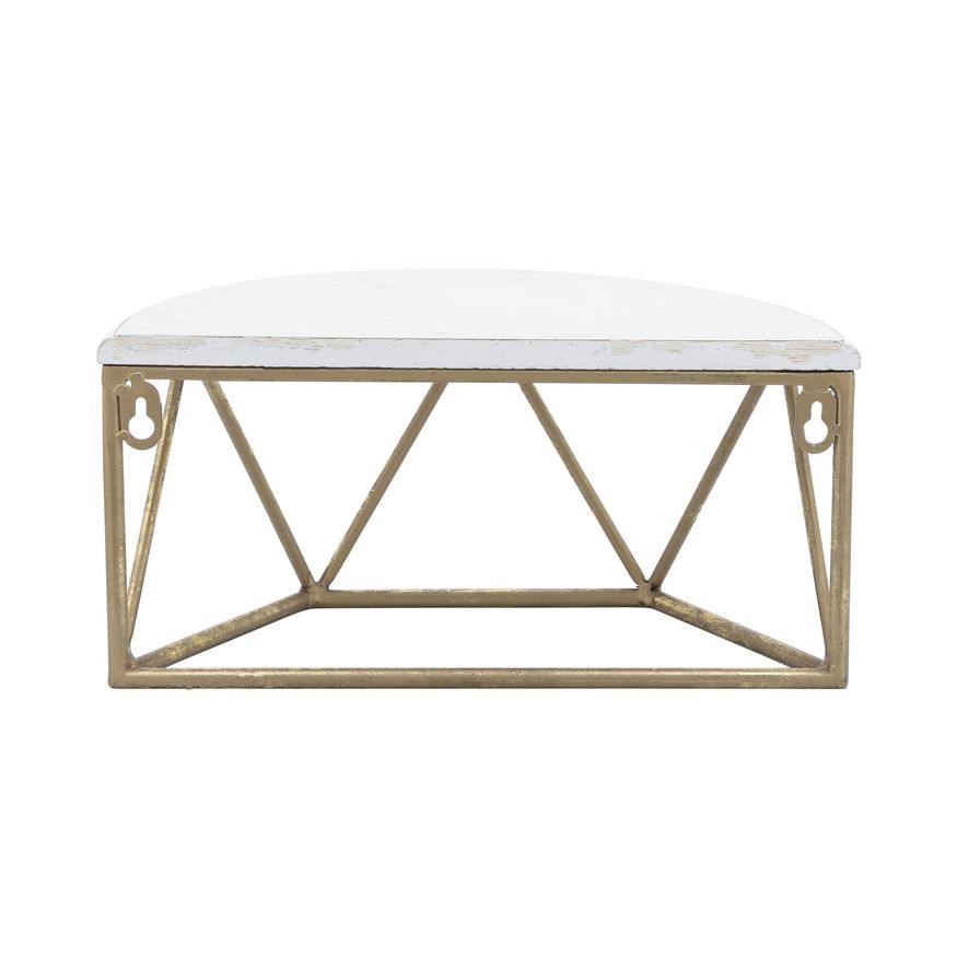 Sagebrook 12" Wood/Metal Demilune Wall Shelf - White