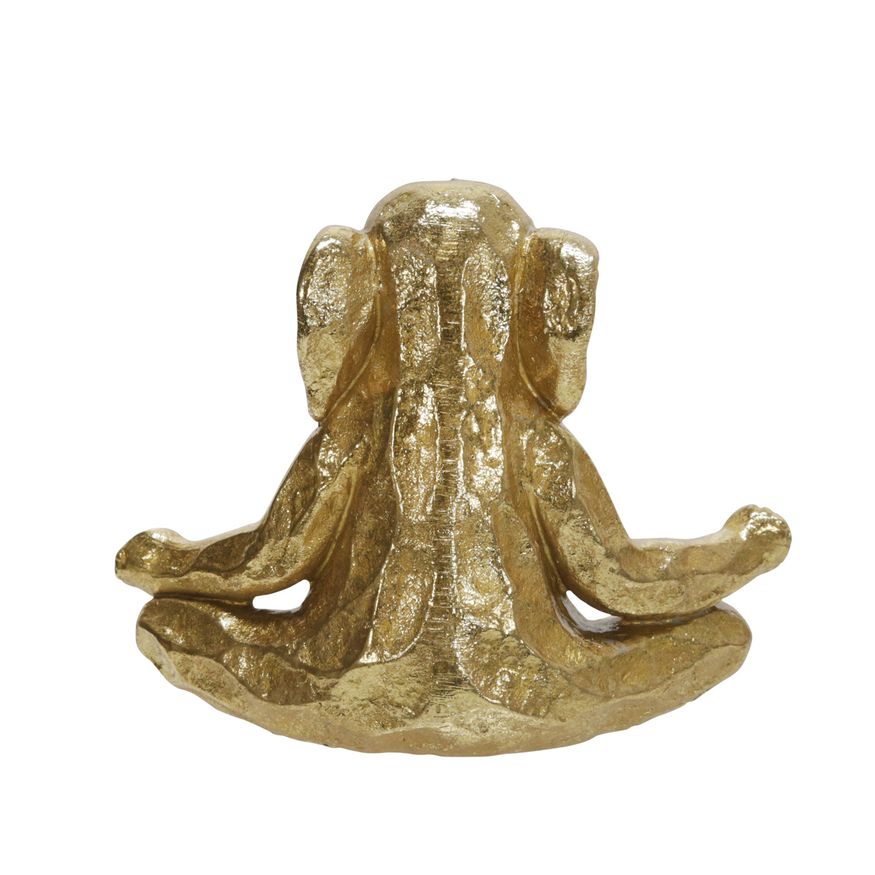 Sagebrook 8" Polyresin Meditating Elephant - Gold