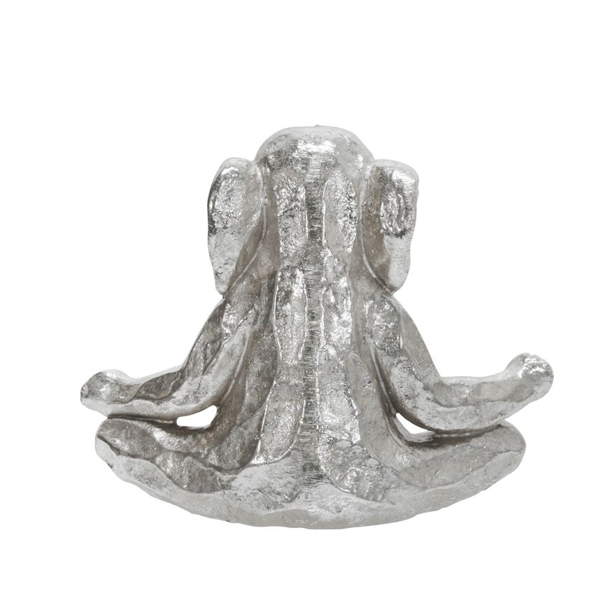 Sagebrook 8" Polyresin Meditating Elephant - Silver
