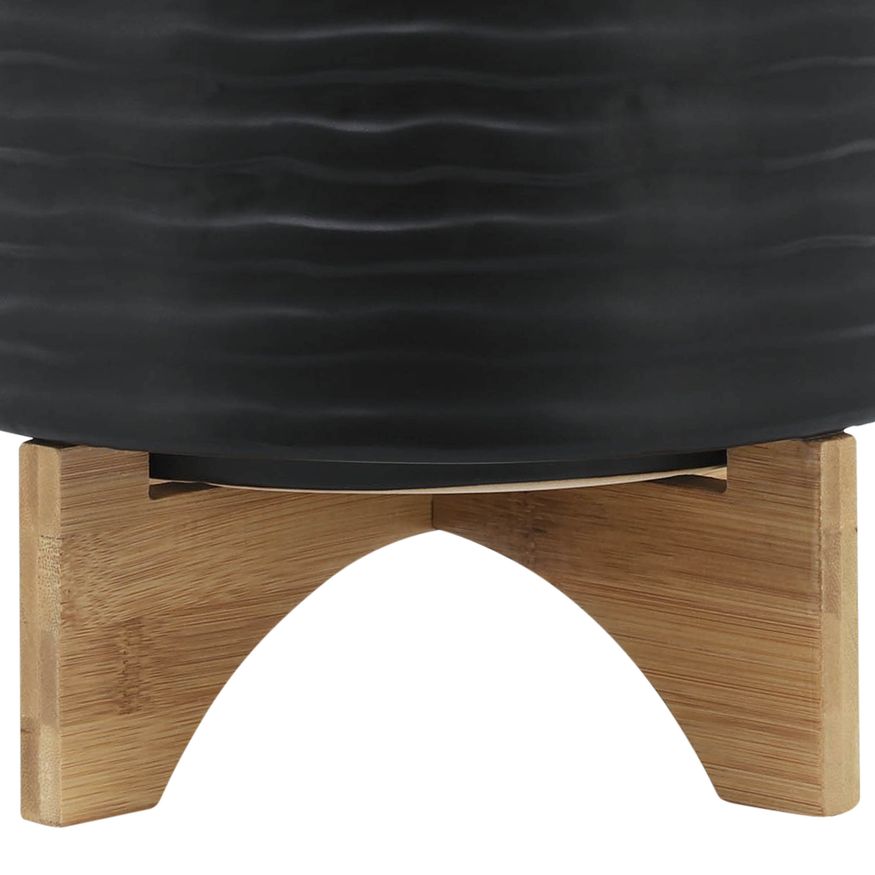 Sagebrook 10" Textured Planter With Stand - Black