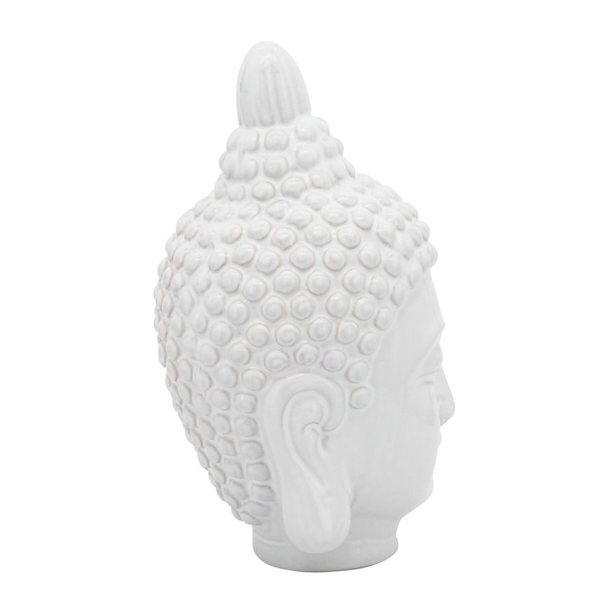 Sagebrook 10" Ceramic Buddha Head - White
