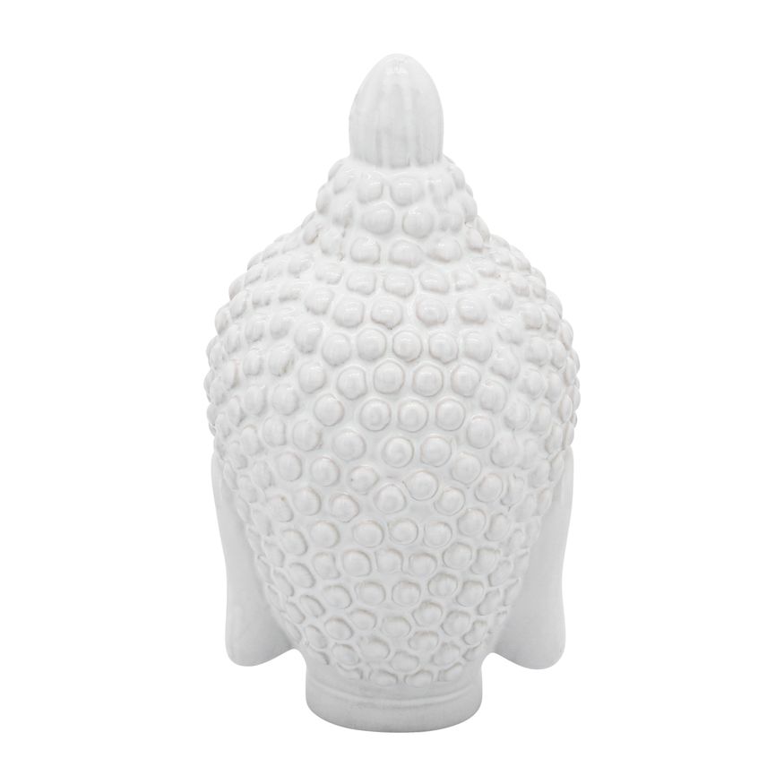 Sagebrook 10" Ceramic Buddha Head - White
