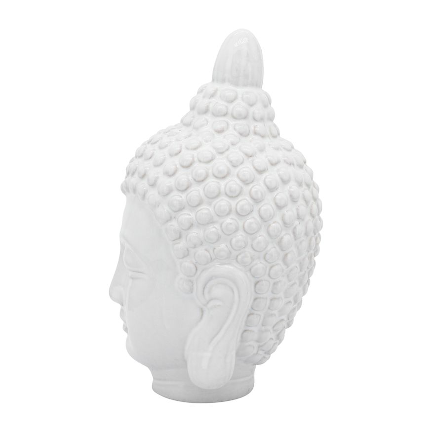 Sagebrook 10" Ceramic Buddha Head - White