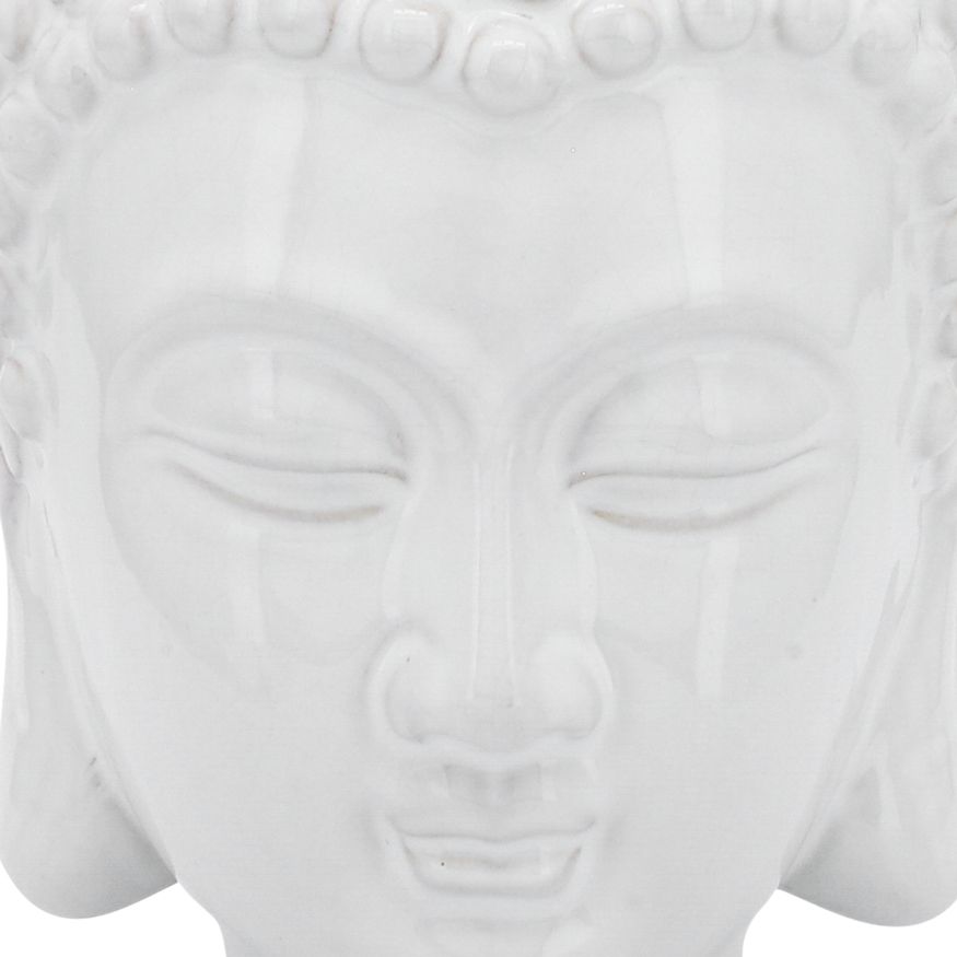 Sagebrook 10" Ceramic Buddha Head - White