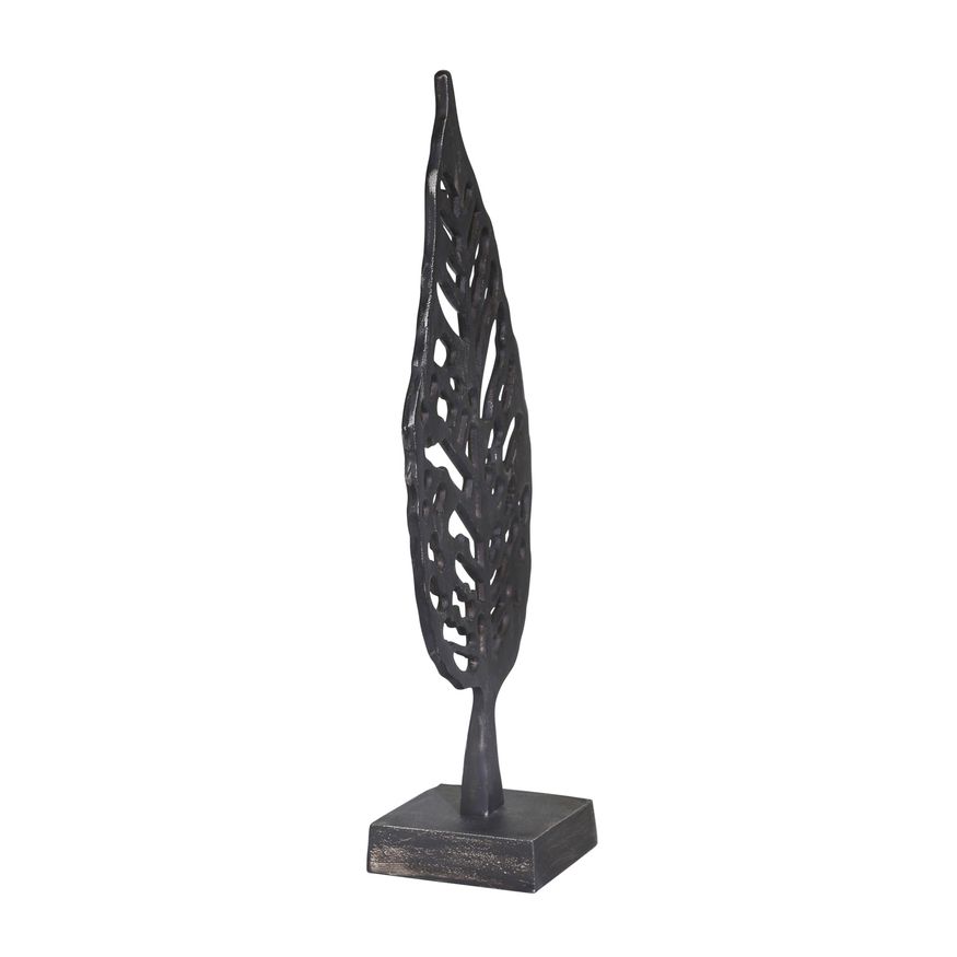 Sagebrook - 18" Aluminum Leaf On Stand in Black Antique