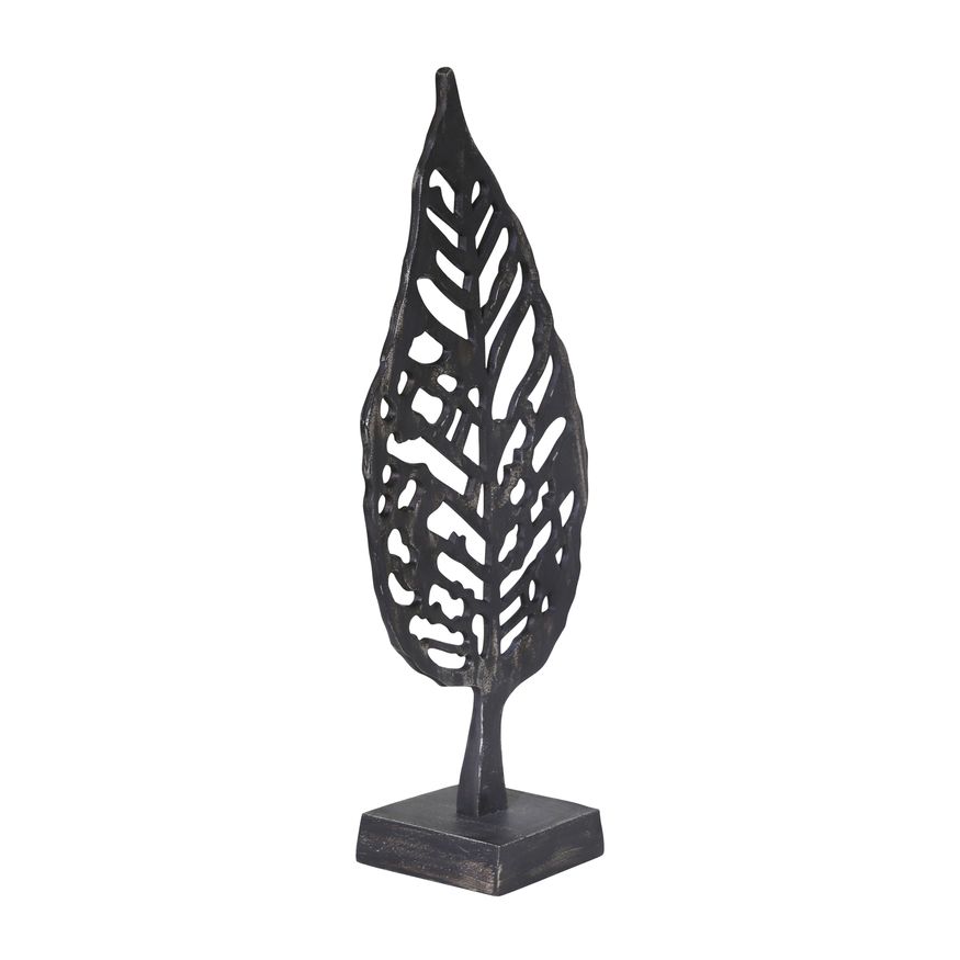 Sagebrook - 18" Aluminum Leaf On Stand in Black Antique