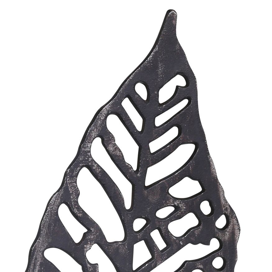 Sagebrook - 18" Aluminum Leaf On Stand in Black Antique