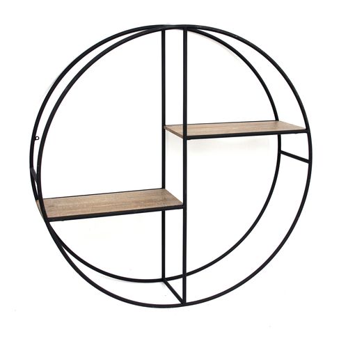 Sagebrook - Metal/Wood Round Shelf