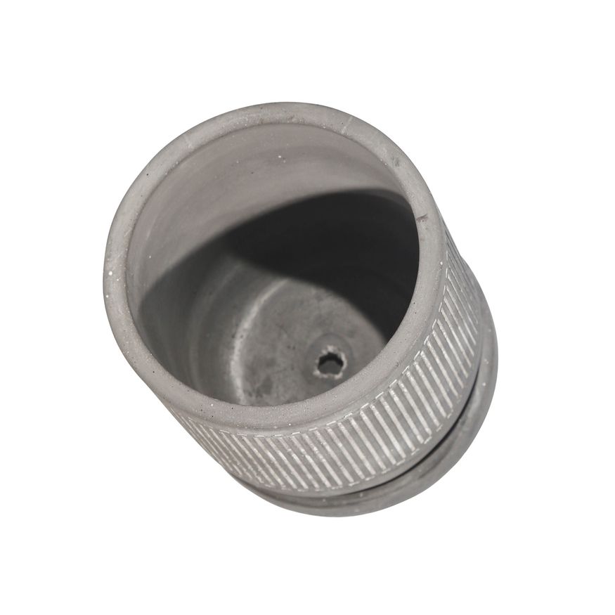 Sagebrook - 6" Line Pattern Planter With Saucer in Gray