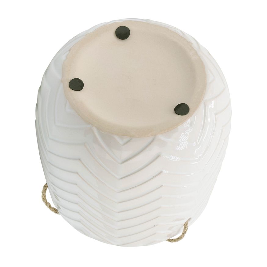 Sagebrook 6" Chevron Hanging Planter - White