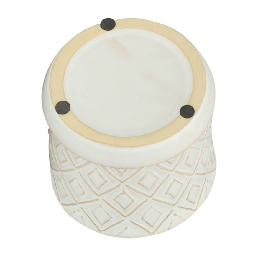 Sagebrook - 6"/8" Diamond Planters With Saucer (Set Of 2) in Beige